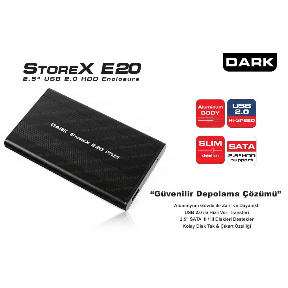 DARK%20DK-AC-DSE20%202.5’’%20USB%202.0%20SATA%20HDD%20KUTU%20ALUMİNYUM