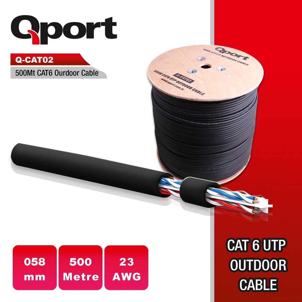 QPORT%20Q-CAT02%20500MT%20UTP%20CAT6%20OUTDOOR%20NETWORK%20KABLO%20SIYAH%2023AWG%200.58MM