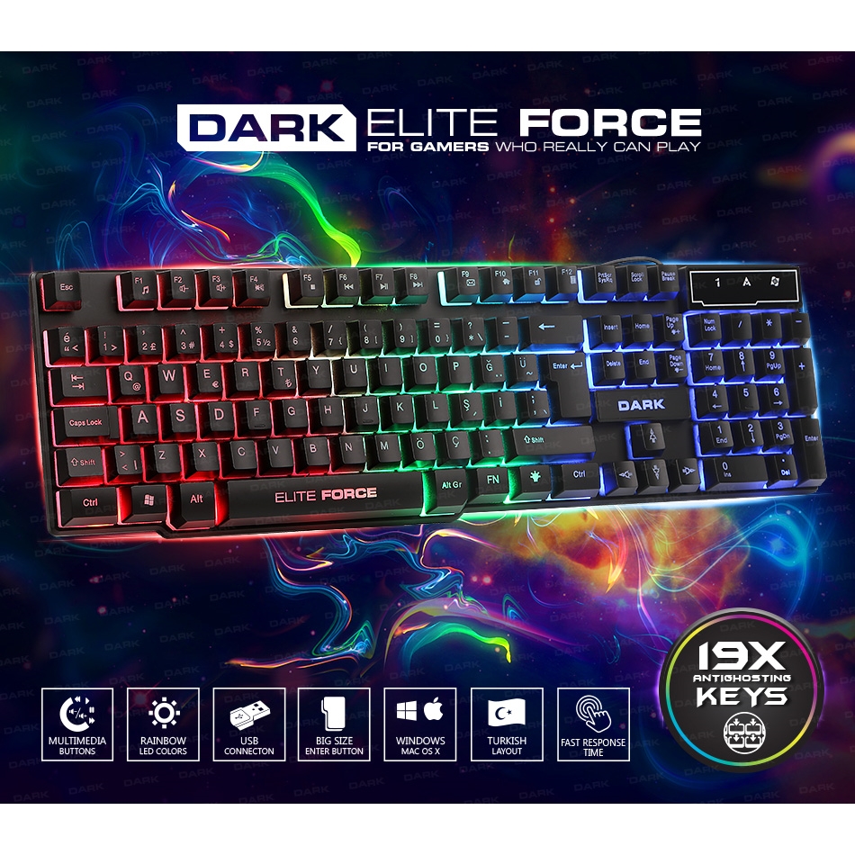 DARK%20DK-AC-GK1000%20TR%20USB%20STANDART%20SİYAH%20GAMER/IŞIKLI%20Q%20KLAVYE