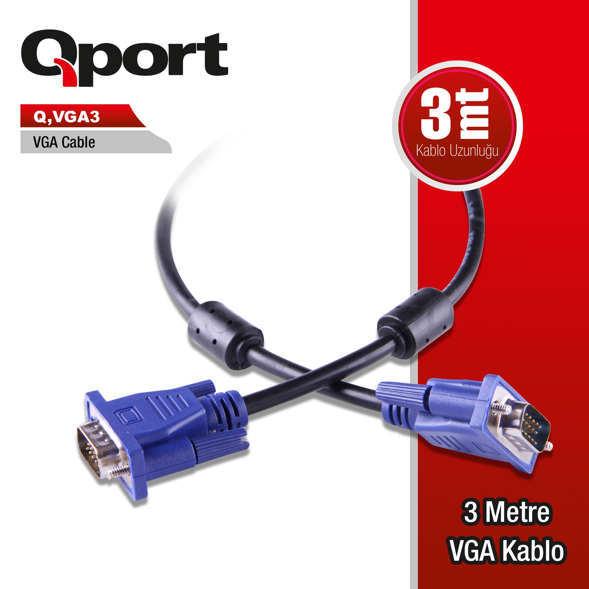 QPORT%20Q-VGA3%203MT%20VGA%20KABLO