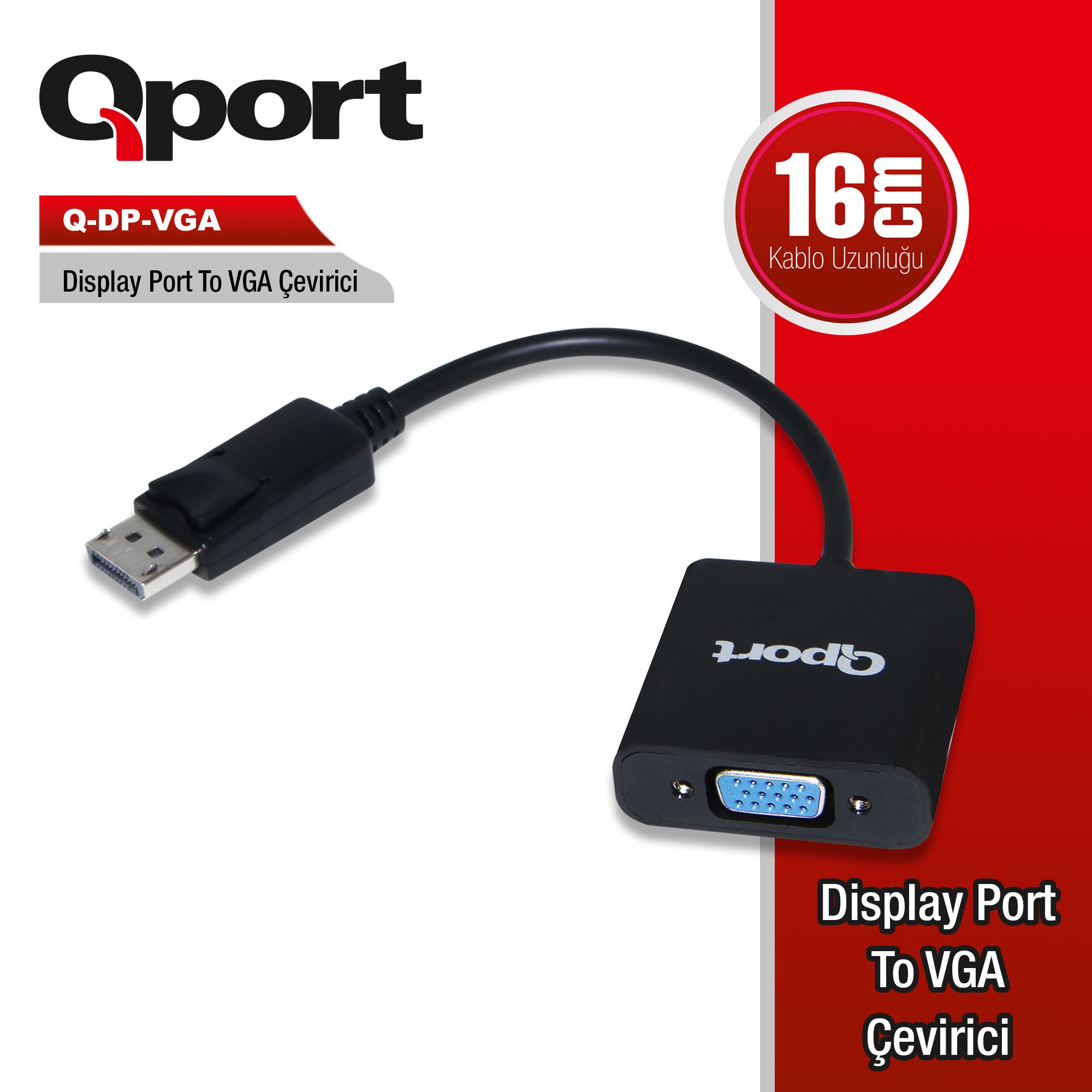 QPORT%20Q-DP-VGA%20DISPLAY%20TO%20VGA%20ÇEVİRİCİ