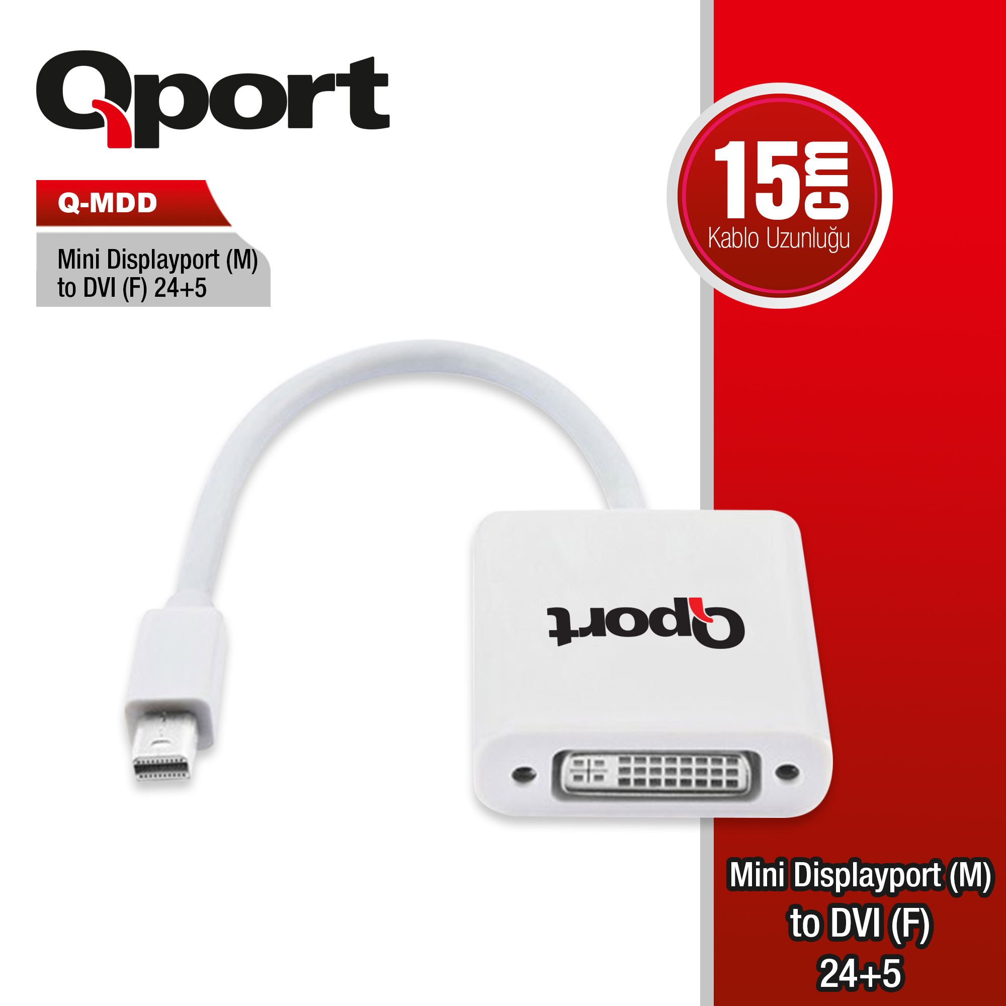 QPORT%20Q-MDD%20MINI%20DISPLAY%20TO%20DVI%20ÇEVİRİCİ