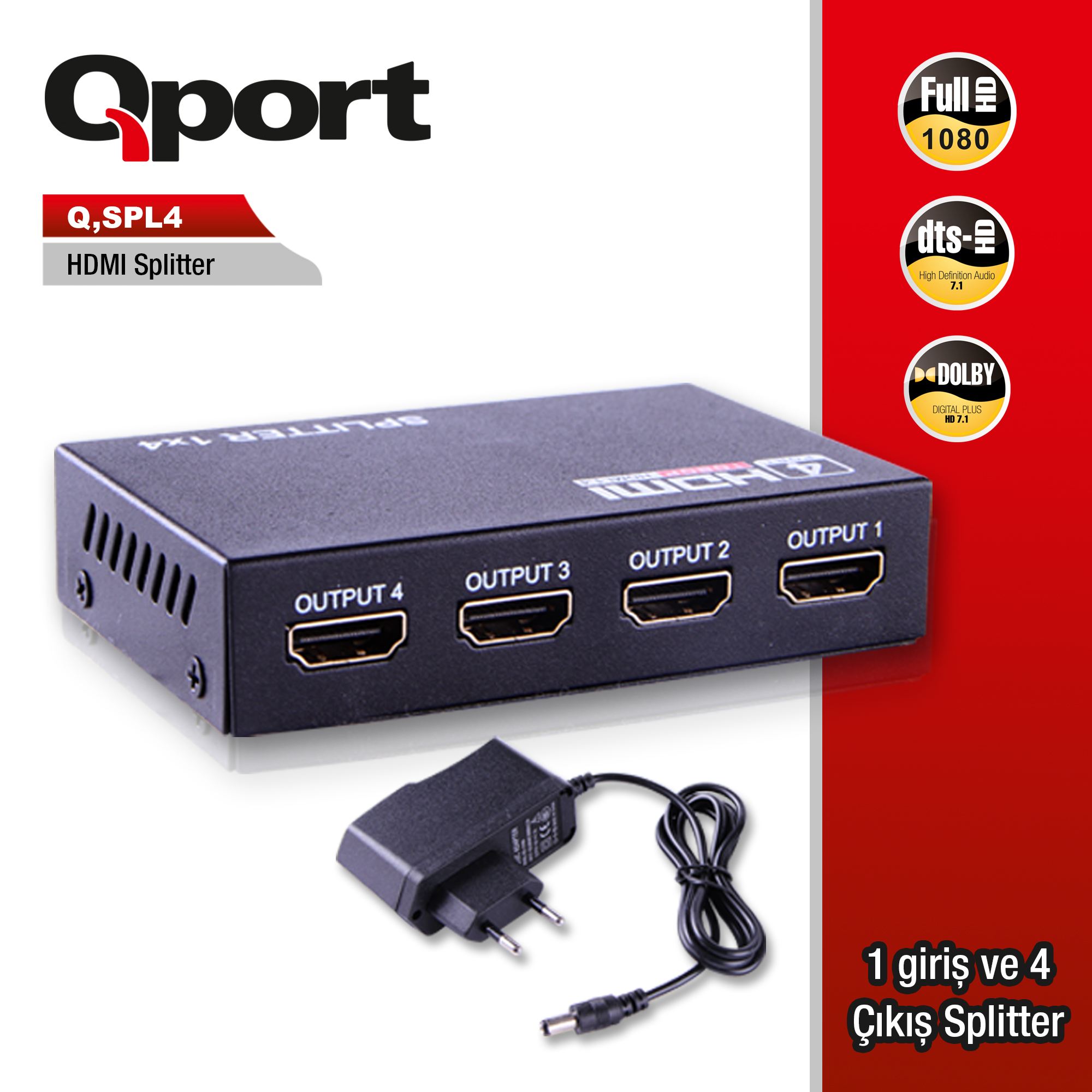 QPORT%20Q-SPL4%204%20PORT%20FHD%20HDMI%20ÇOKLAYICI