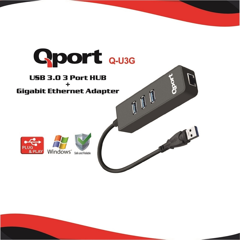 QPORT%20Q-U3G%2010/100/1000%20USB3.0%203PORT%20USB%20ÇOK+USB%20ETHERNET