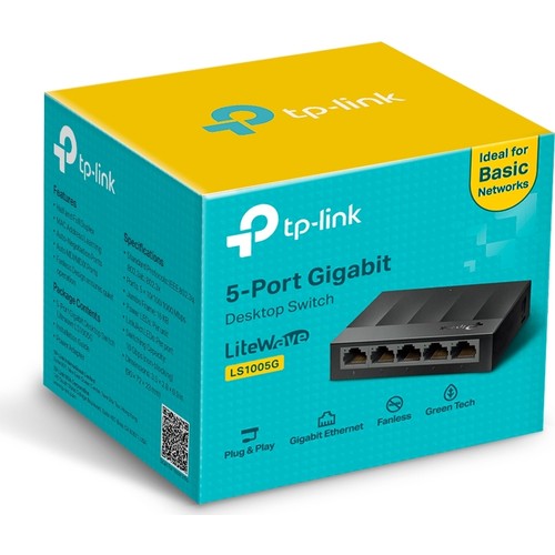 TP-LINK%20LS1005G%205%20PORT%2010/100/1000%20YONETILEMEZ%20DESKTOP%20SWITCH%20PLASTİK%20KASA