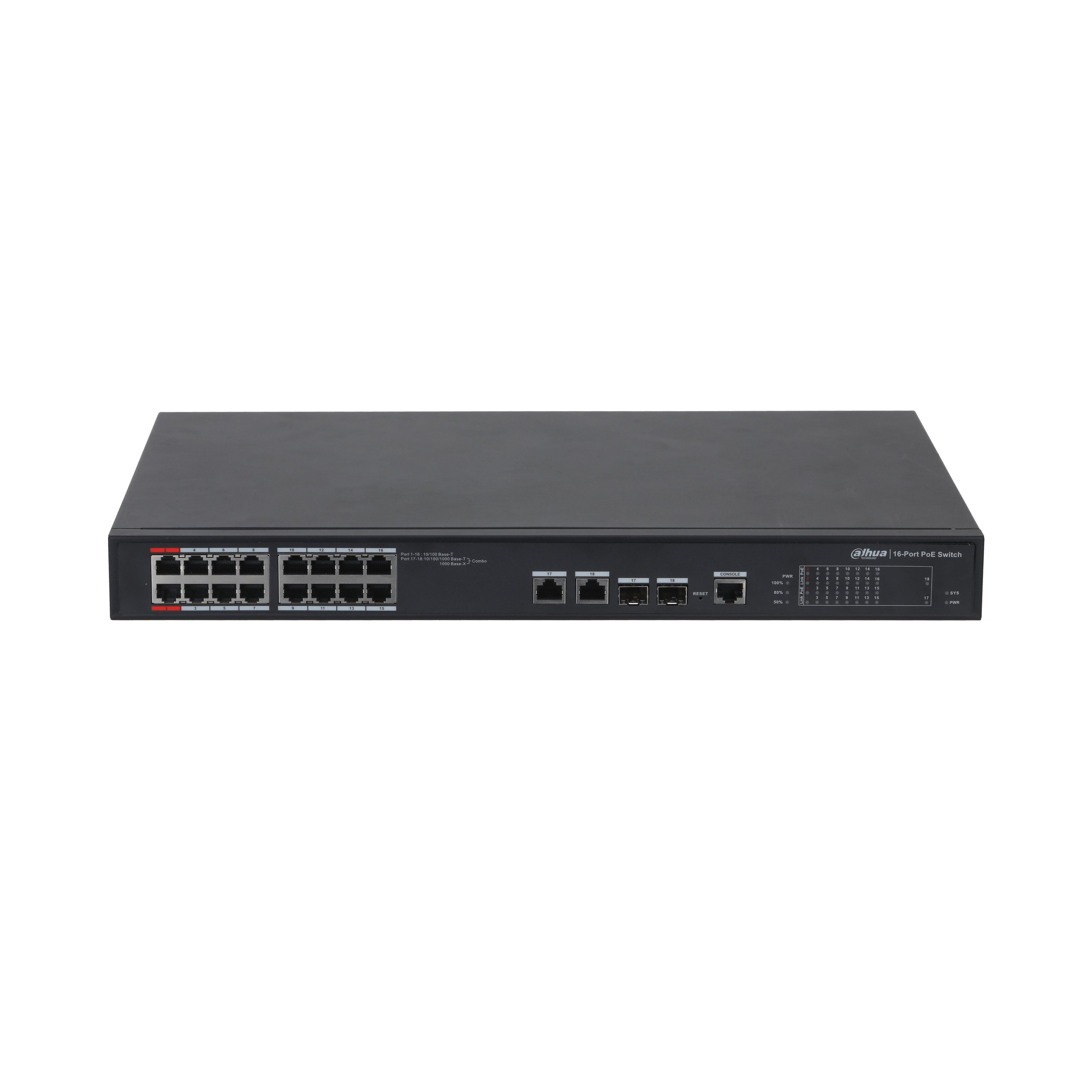 DAHUA%20PFS4218-16ET-240-V2%2016%20PORT%2010/100/1000%2016%20PORT%20POE%20YONETILEMEZ%20RACK%20MOUNT%20SWITCH