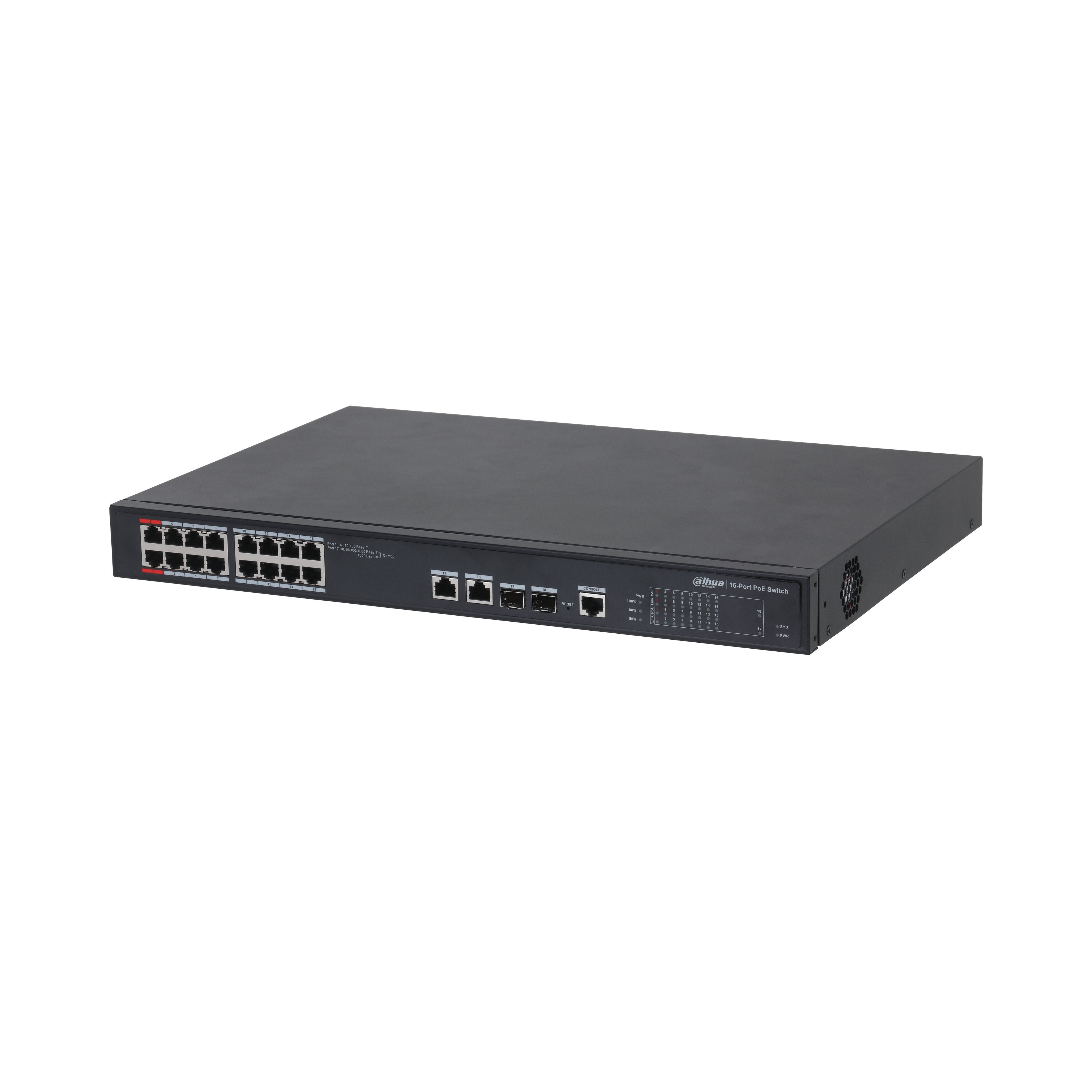 DAHUA%20PFS4218-16ET-240-V2%2016%20PORT%2010/100/1000%2016%20PORT%20POE%20YONETILEMEZ%20RACK%20MOUNT%20SWITCH