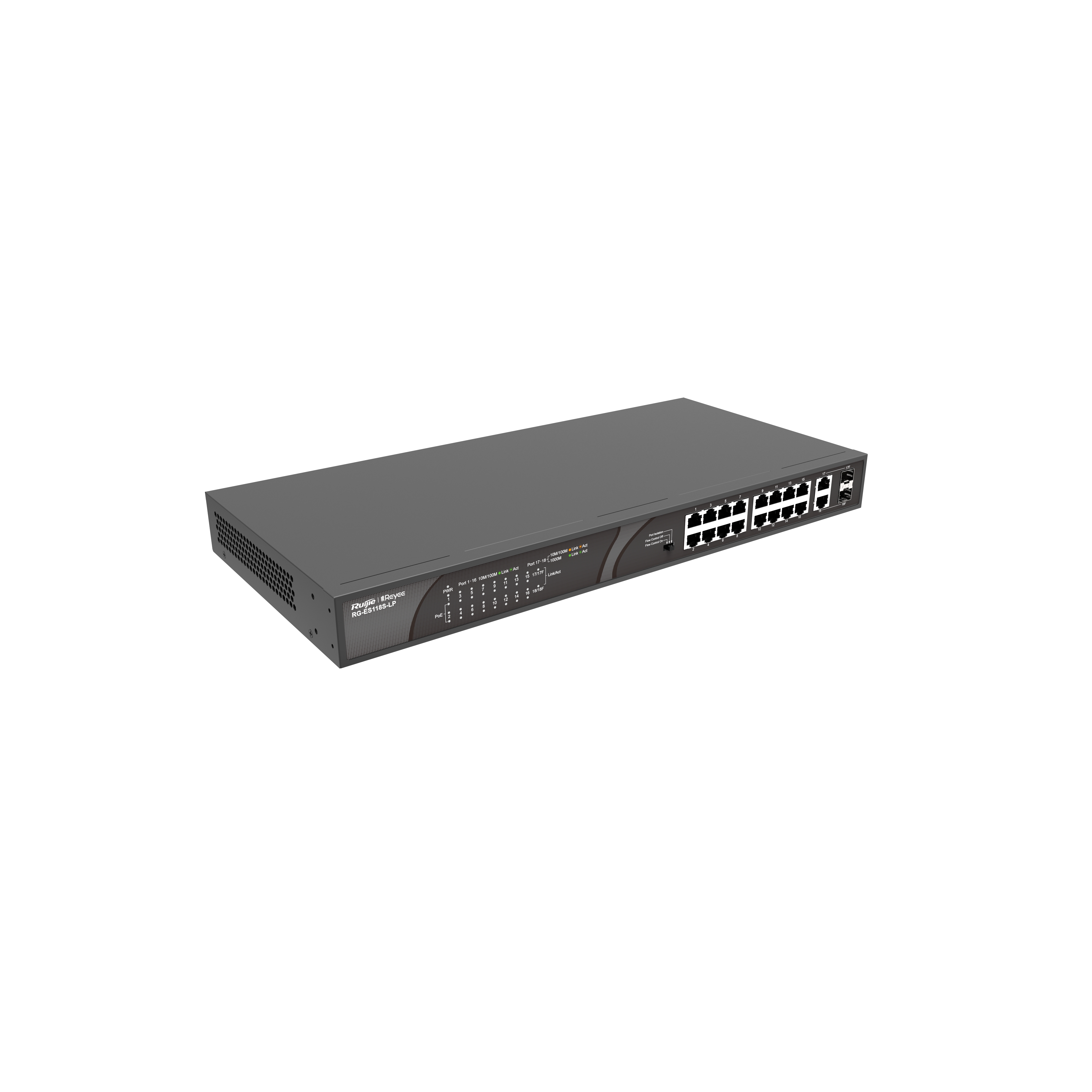 RUIJIE%20REYEE%20RG-ES118S-LP%2016%20PORT%2010/100%2016%20PORT%20POE%202%20X%20COMBO%20UPLINK%20120W%20YONETILEMEZ%20RACK%20MOUNT%20SWITCH