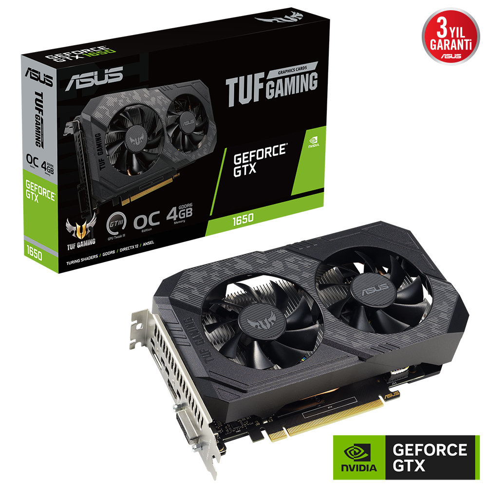 ASUS%20TUF-GTX1650-04GD6-P-V2-GAMING%20GTX1650%204GB%20GDDR6%20128Bit%20DVI/HDMI/DP