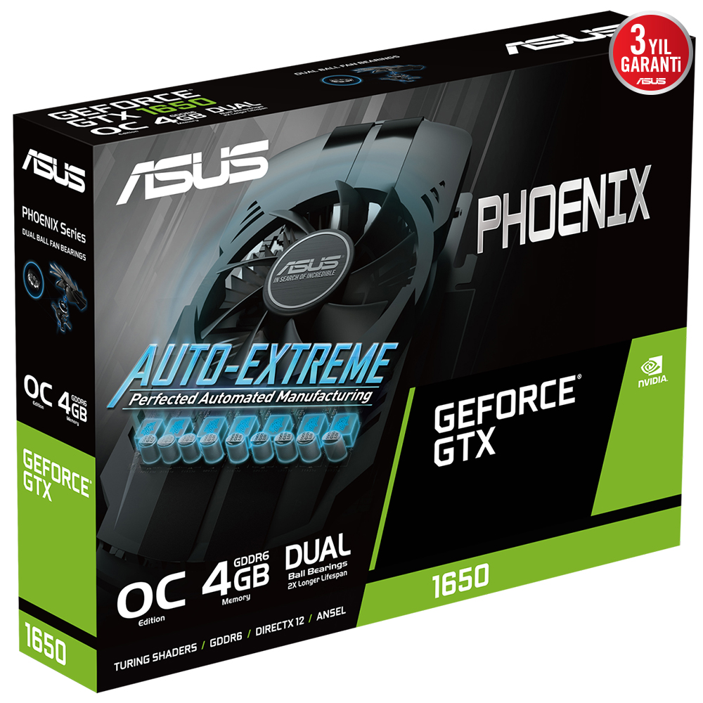 ASUS%20PH-GTX1650-O4GD6-P-EVO%20GTX1650%204GB%20GDDR6%20128Bit%20DVI/HDMI/DP