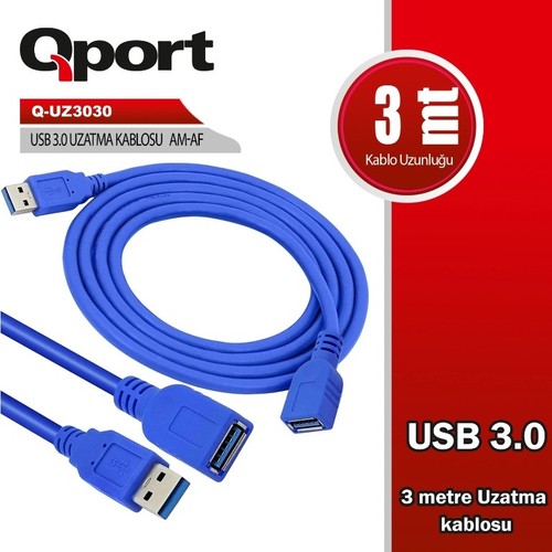 QPORT%20Q-UZ3050%20USB%203.0%20USB%20UZATMA%20KABLOSU%205%20MT