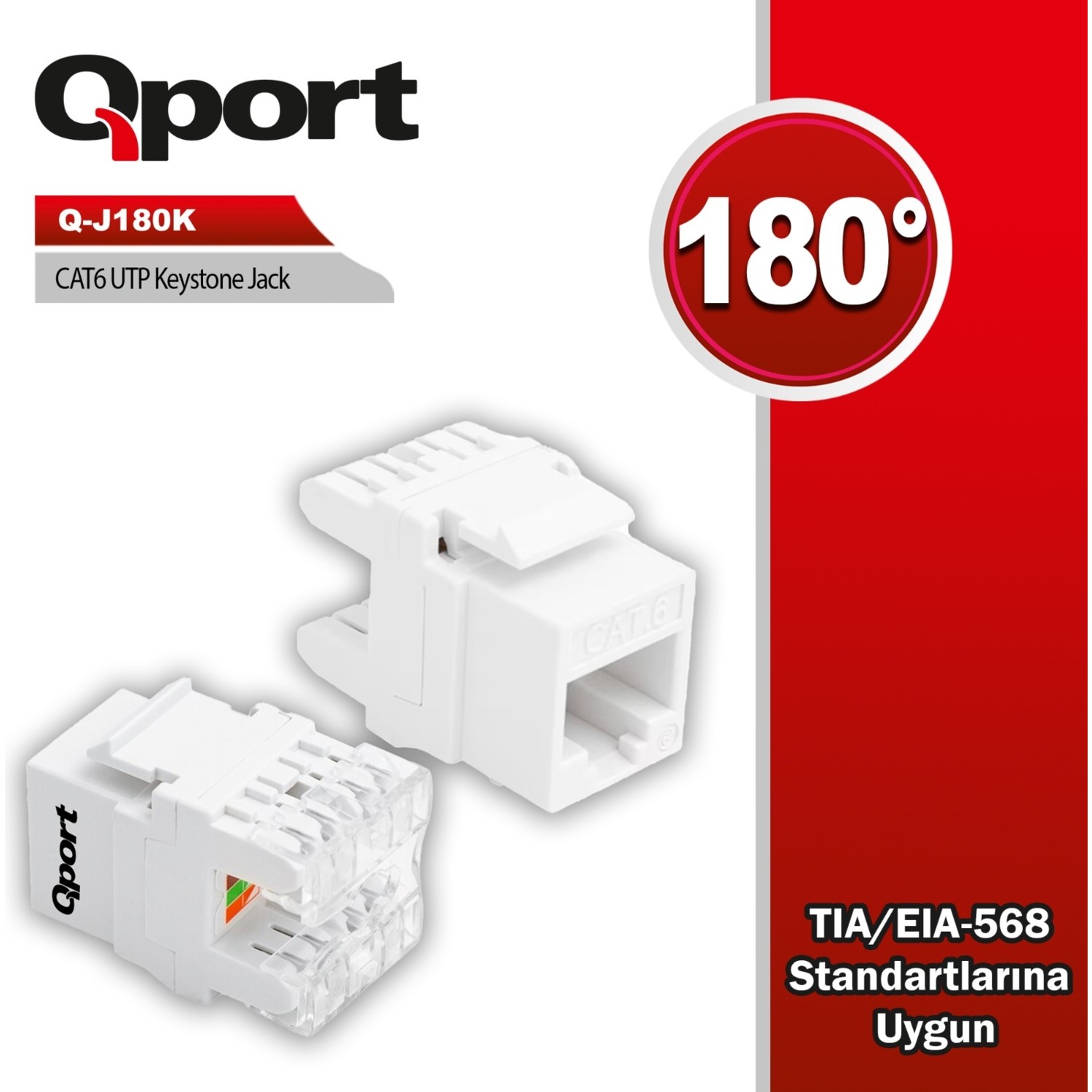 QPORT%20Q-J180K%20CAT6%20UTP%20180%20DERECE%20KEYSTONE%20JACK