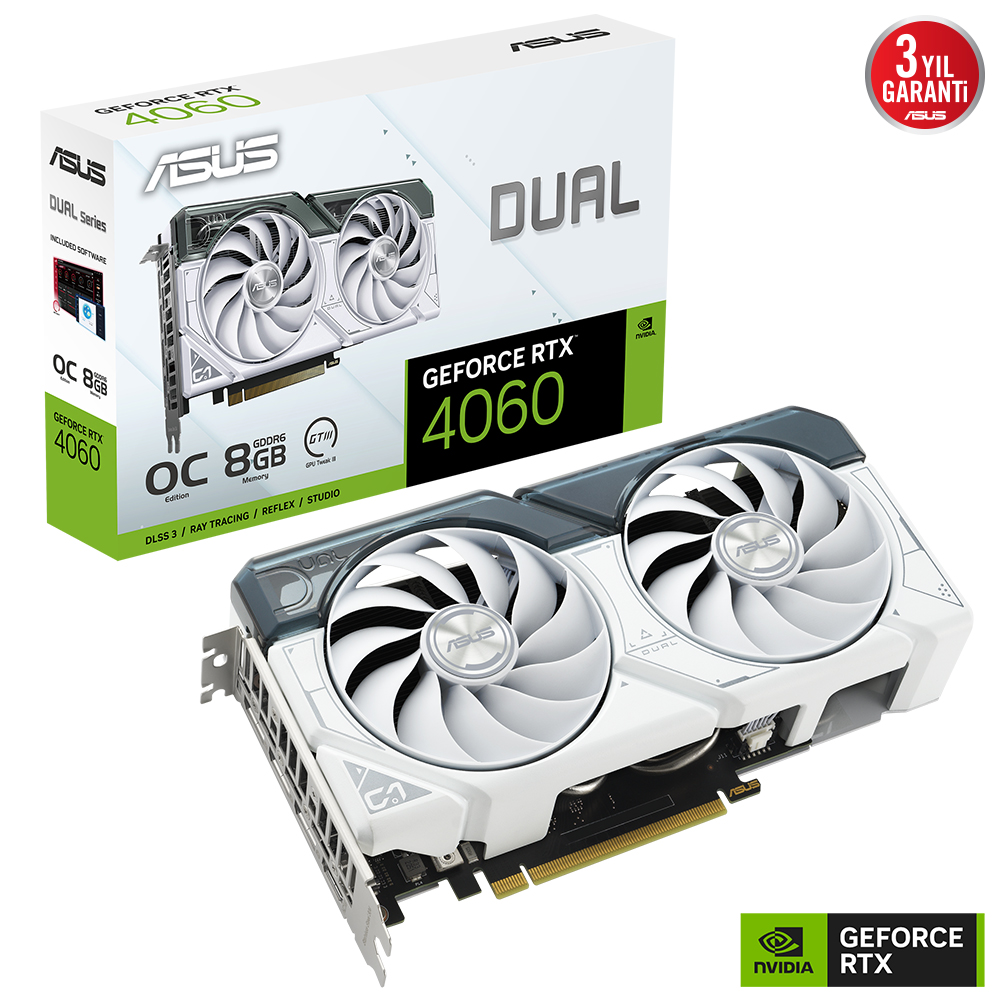 ASUS%20DUAL-RTX4060-O8G-WHITE%20RTX4060%208GB%20GDDR6X%20128Bit%203xDP/1xHDMI