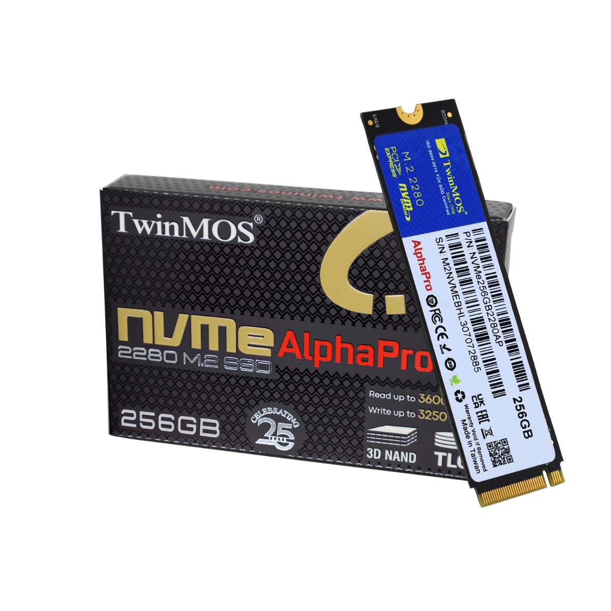 TWINMOS%20256GB%203600/3250Mb/s%20M2%20PCIE%20GEN3%20NVME%20SSD%20NVMe256GB2280AP%203D-NAND