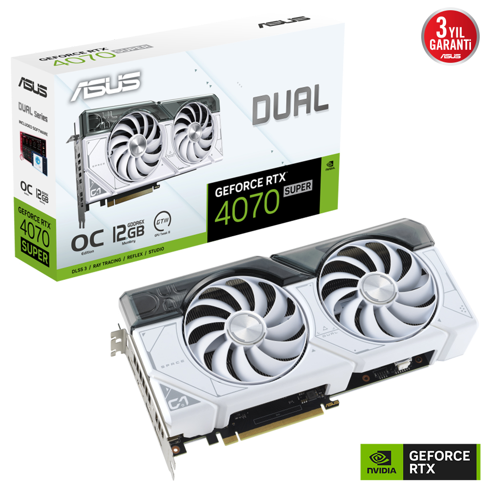 ASUS%20DUAL-RTX4070S-O12G-WHITE%20NVIDIA%20GEFORCE%20RTX%204070%20SUPER%2012GB%20GDDR6X%20192bit%202550MHz%20OC%20HDMI%203xDP%20DLSS3%20EKRAN%20KARTI