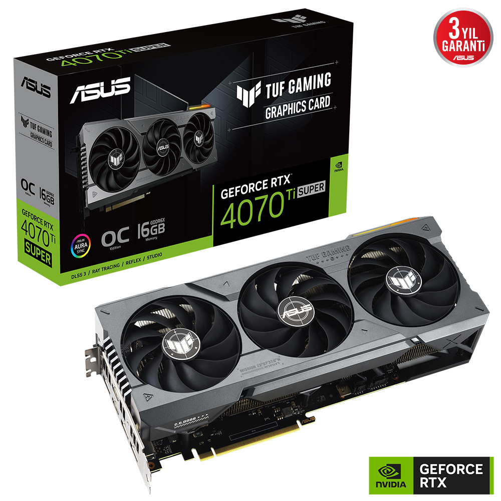 ASUS%20TUF-RTX4070TIS-O16G-GAMING%20NVIDIA%20GEFORCE%20RTX%204070%20TI%20SUPER%2016GB%20GDDR6X%20256bit%202670MHz%20OC%202xHDMI%203xDP%20RGB%20DLSS3%20EKRAN%20KARTI