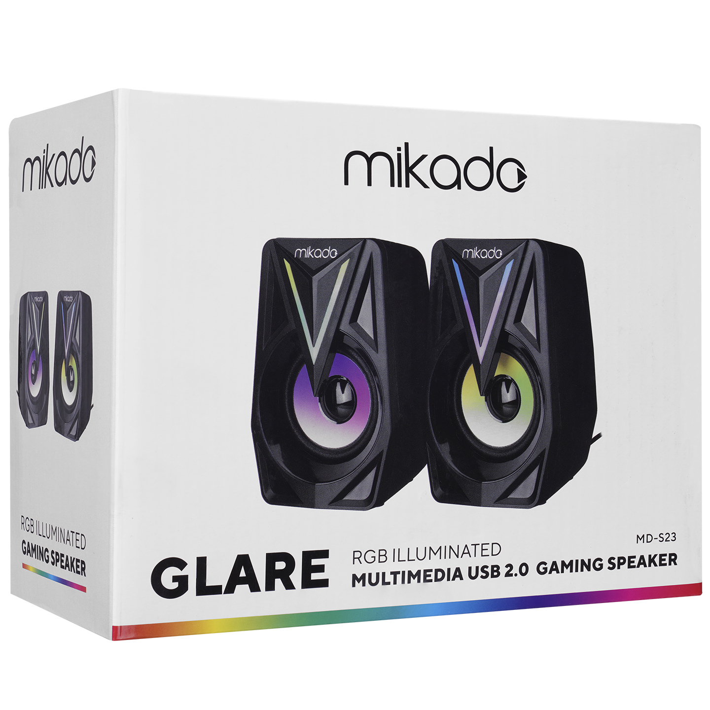 MIKADO%20MD-S23%20GLARE%201+1%203W%20RMS%20USB%202.0%20SİYAH%20RGB%20HOPARLÖR