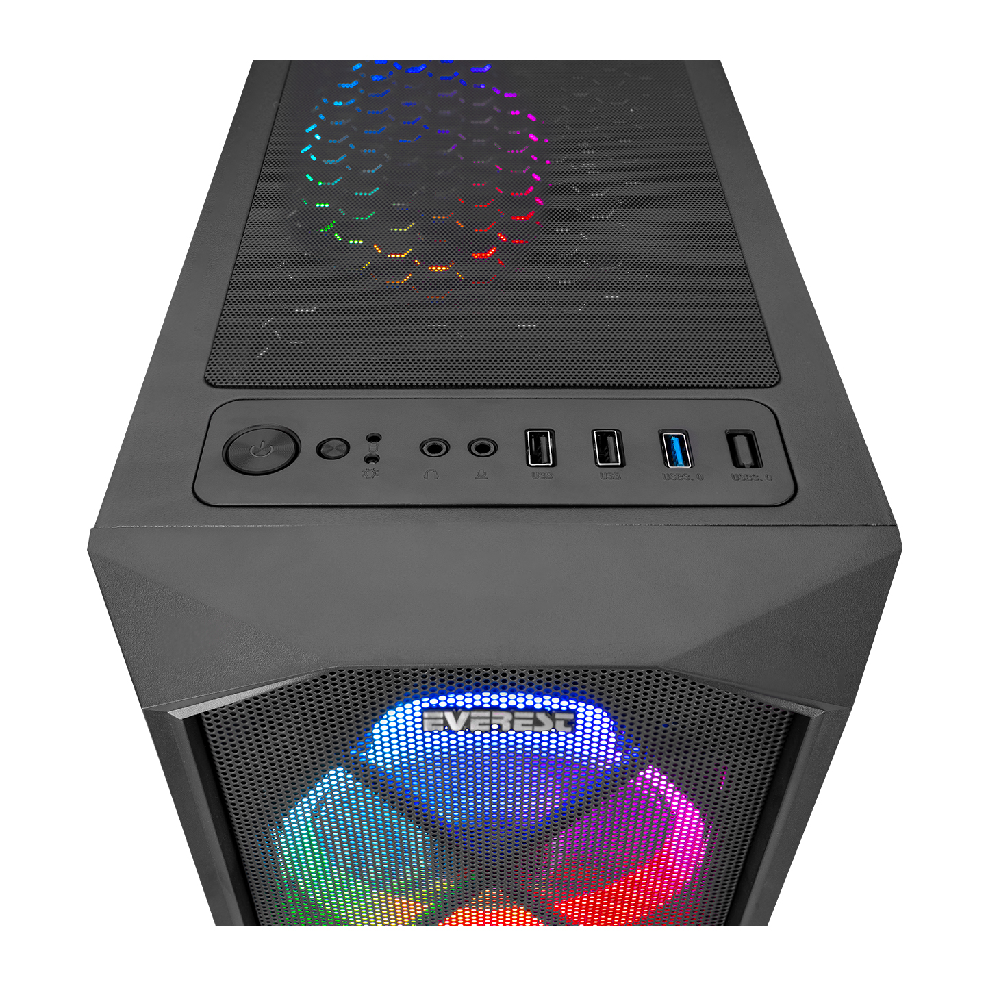 EVEREST%20FLAT%20MESH%20PSU%20YOK%204x12CM%20RGB%20FAN%20ATX%20TEMPERED%20GLASS%202xUSB2.0/1xUSB3.0%20SİYAH%20MID%20TOWER%20GAMİNG%20KASA