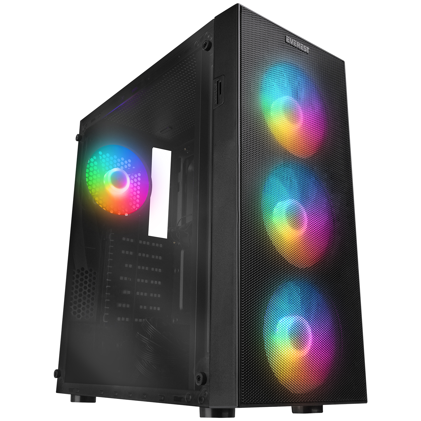 EVEREST%20FACED%20V1%20MESH%20PSU%20YOK%204x12CM%20RGB%20FAN%20ATX%20TEMPERED%20GLASS%202xUSB2.0/1xUSB3.0%20SİYAH%20MID%20TOWER%20GAMİNG%20KASA