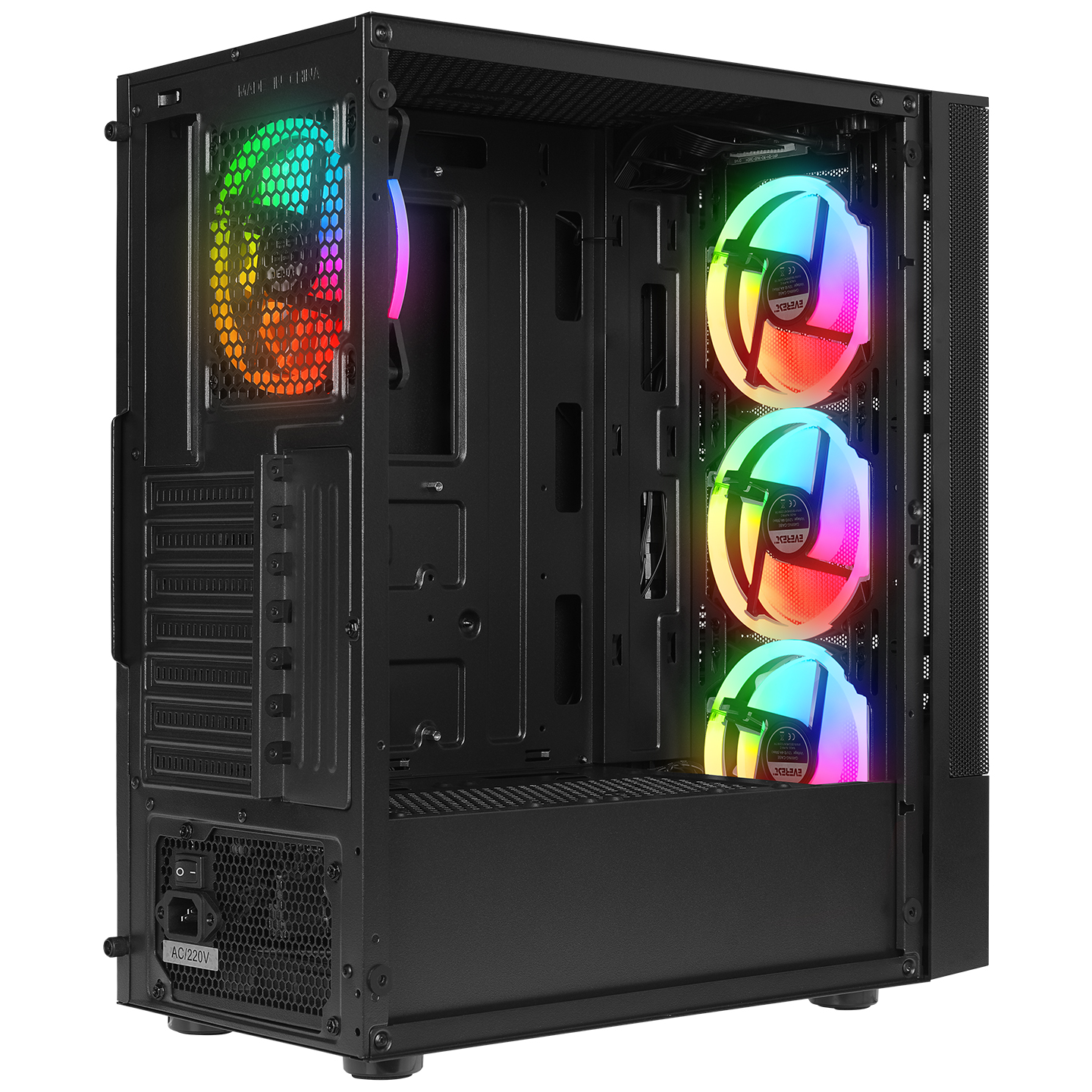 EVEREST%20DUSK%20600W%204x12CM%20RGB%20FAN%20ATX%20TEMPERED%20GLASS%202xUSB2.0/1xUSB3.0%20SİYAH%20MID%20TOWER%20GAMİNG%20KASA