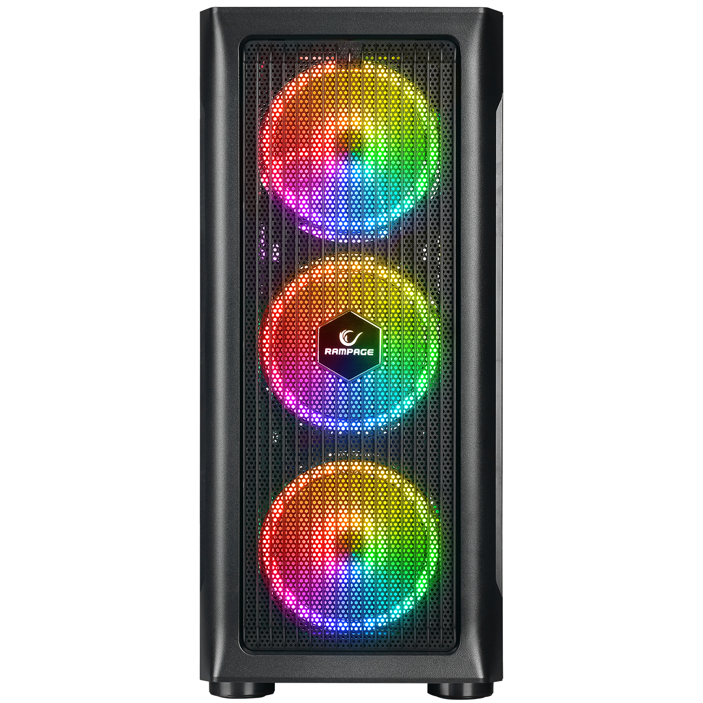 RAMPAGE%20PROLIX%20MESH%20850W%2080+%204x12CM%20ARGB%20FAN%20ATX%20TEMPERED%20GLASS%202xUSB2.0/1xUSB3.0%20SİYAH%20MID%20TOWER%20GAMİNG%20KASA