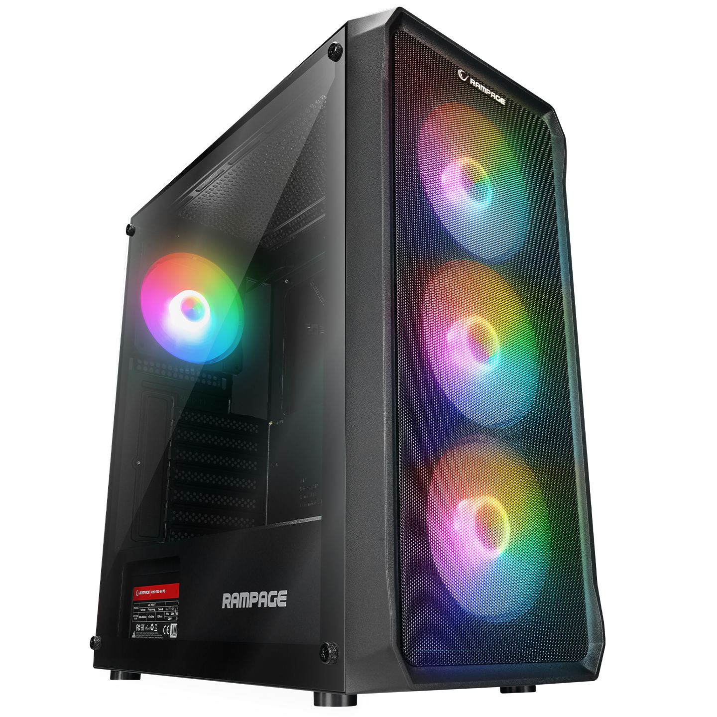 RAMPAGE%20COMPACT%20750W%2080+%20BR%204x12CM%20RGB%20FAN%20ATX%20TEMPERED%20GLASS%202xUSB2.0/1xUSB3.0%20SİYAH%20MID%20TOWER%20GAMİNG%20KASA