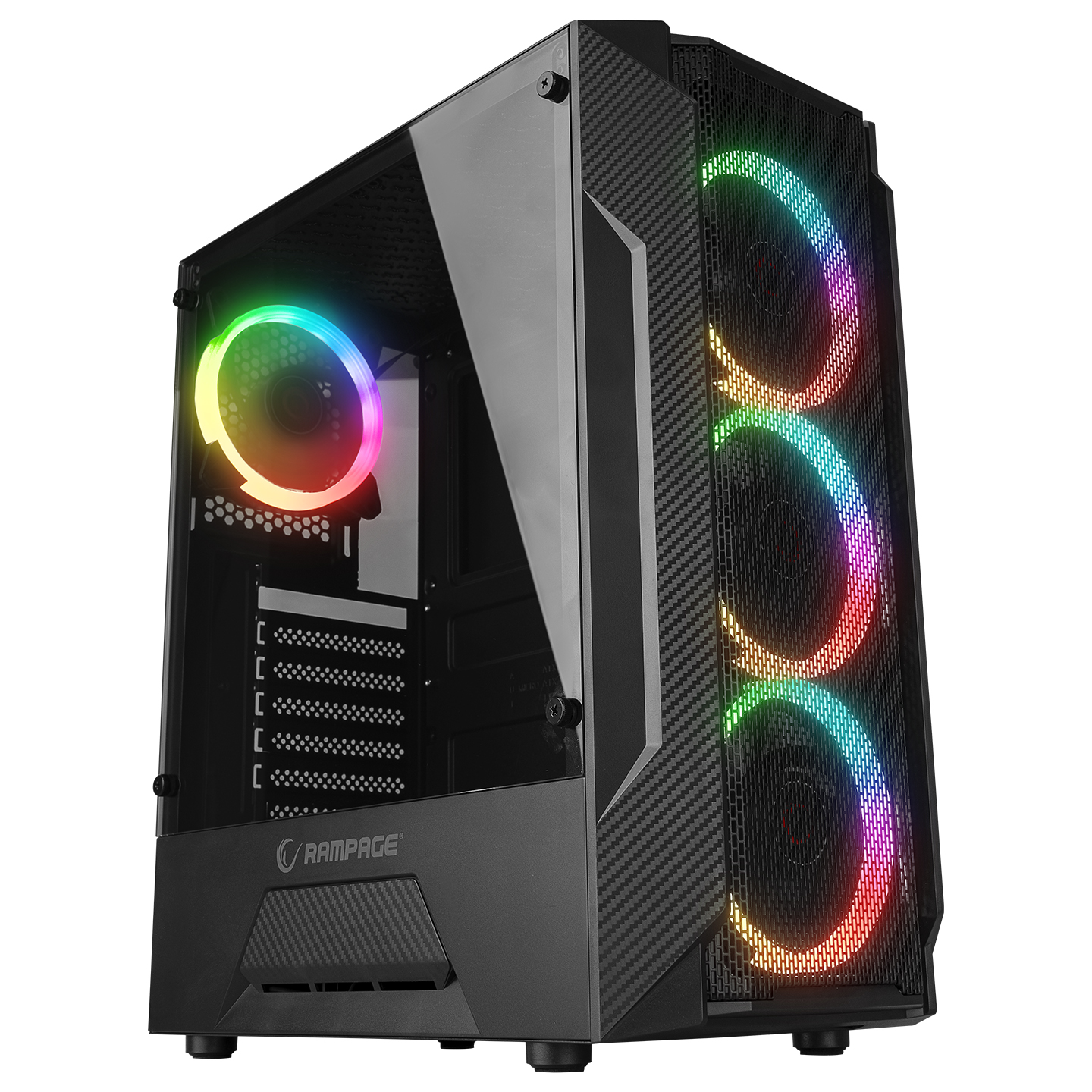 RAMPAGE%20FUSION%20650W%2080+%20BR%204x12CM%20RGB%20FAN%20ATX%20TEMPERED%20GLASS%202xUSB2.0/1xUSB3.0%20SİYAH%20MID%20TOWER%20GAMİNG%20KASA