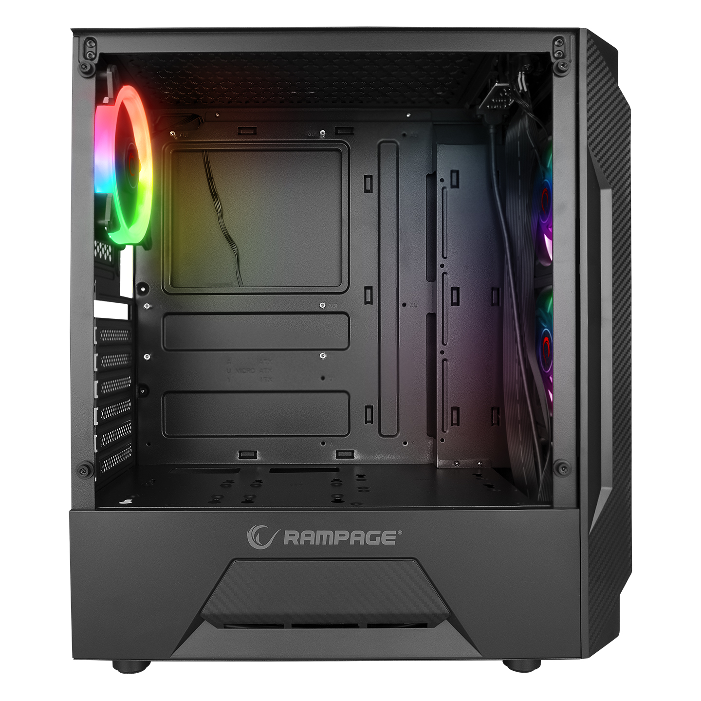 RAMPAGE%20FUSION%20650W%2080+%20BR%204x12CM%20RGB%20FAN%20ATX%20TEMPERED%20GLASS%202xUSB2.0/1xUSB3.0%20SİYAH%20MID%20TOWER%20GAMİNG%20KASA