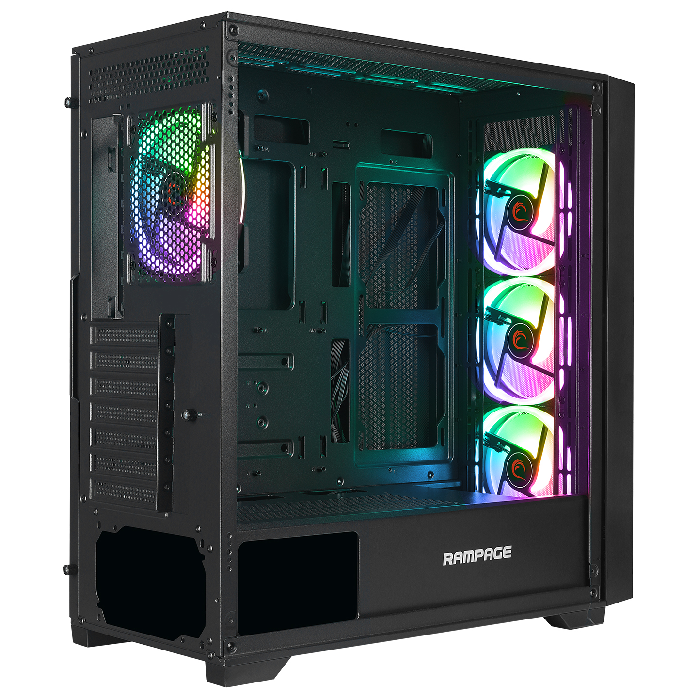 RAMPAGE%20PRIME%20MESH%20PSU%20YOK%204x12CM%20ARGB%20FAN%20E-ATX%20TEMPERED%20GLASS%202xUSB2.0/1xUSB3.0%20SİYAH%20MID%20TOWER%20GAMİNG%20KASA