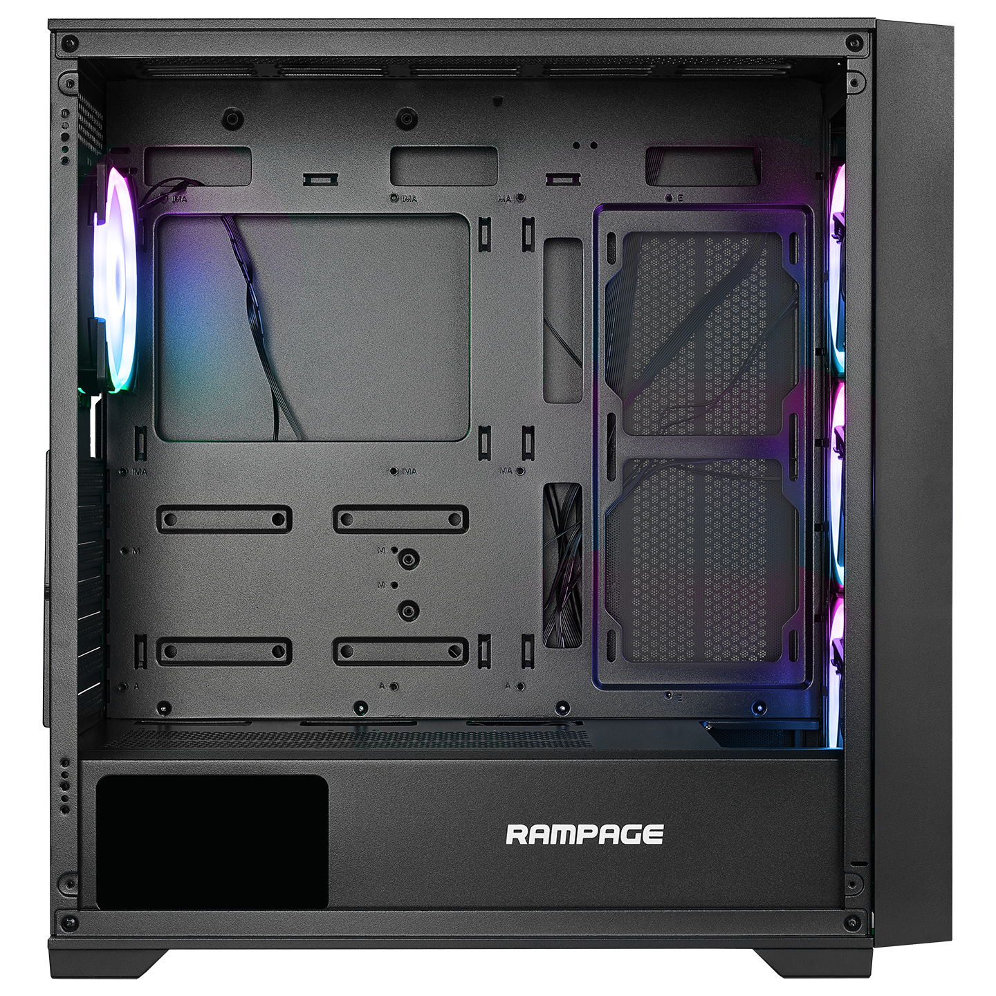 RAMPAGE%20PRIME%20MESH%20PSU%20YOK%204x12CM%20ARGB%20FAN%20E-ATX%20TEMPERED%20GLASS%202xUSB2.0/1xUSB3.0%20SİYAH%20MID%20TOWER%20GAMİNG%20KASA