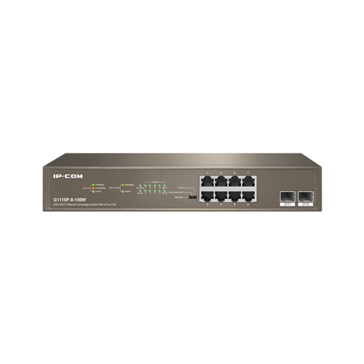 IP-COM%20G1110P-8-150W%208%20PORT%2010/100/1000%208%20PORT%20POE%202%20X%20SFP%20150W%20YONETILEMEZ%20RACK%20MOUNT%20SWITCH