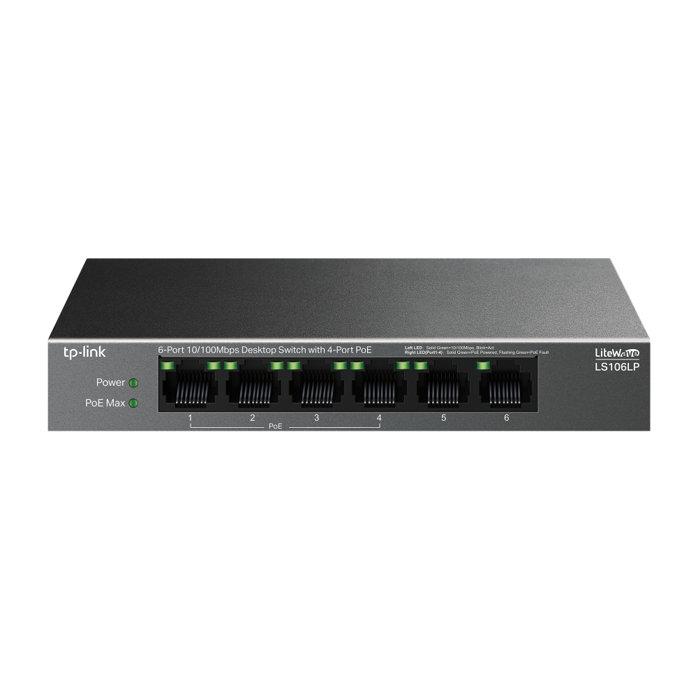 TP-LINK%20LS106LP%206%20PORT%2010/100%204%20PORT%20POE+%20YONETILEMEZ%20DESKTOP%20SWITCH%20METAL%20KASA