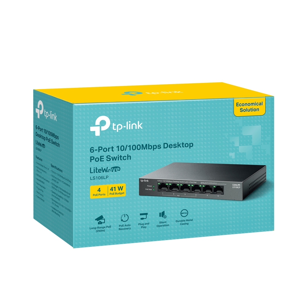 TP-LINK%20LS106LP%206%20PORT%2010/100%204%20PORT%20POE+%20YONETILEMEZ%20DESKTOP%20SWITCH%20METAL%20KASA