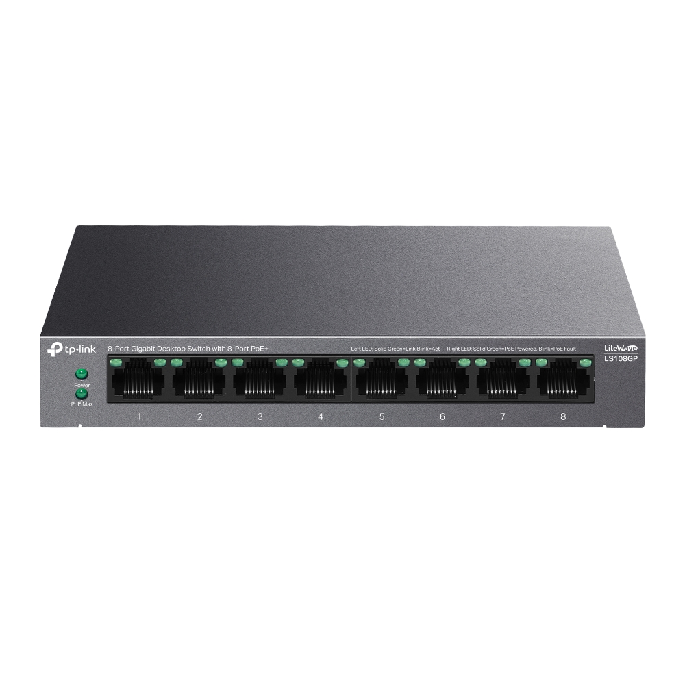 TP-LINK%20LS108GP%208%20PORT%2010/100/1000%208%20PORT%20POE+%20YONETILEMEZ%20DESKTOP%20SWITCH%20METAL%20KASA