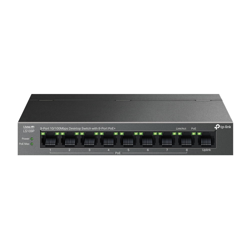 TP-LINK%20LS109P%209%20PORT%2010/100%208%20PORT%20POE+%20YONETILEMEZ%20DESKTOP%20SWITCH%20METAL%20KASA