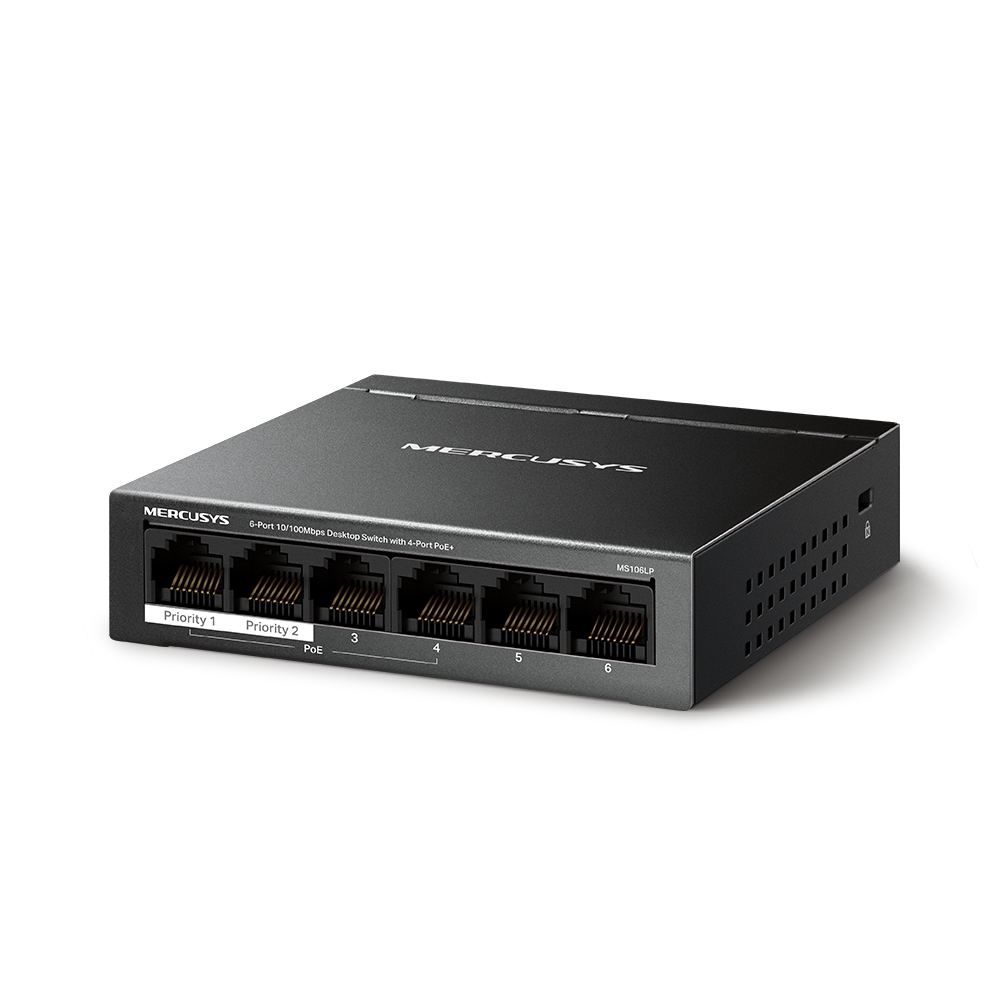 TP-LINK%20MERCUSYS%20MS106LP%206%20PORT%2010/100%204%20PORT%20POE+%20YONETILEMEZ%20DESKTOP%20SWITCH%20METAL%20KASA