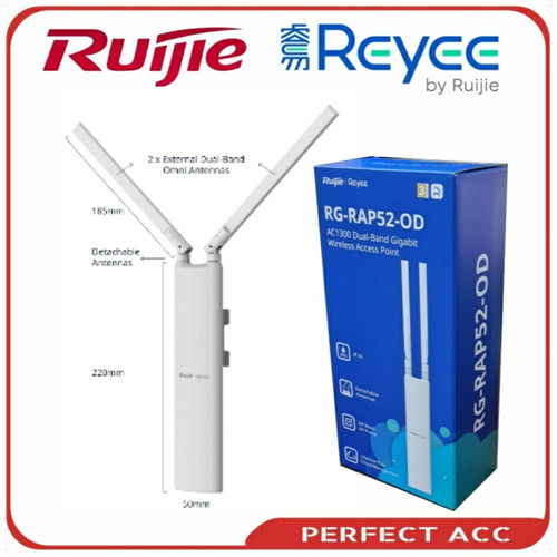 RUIJIE%20REYEE%20RG-RAP52-OD%20Wi-Fi%205%20AC1300%201PORT%20GIGABIT%202X2%20MU-MIMO%202.4/5GHz%20POE%20ADAPTORSUZ%20OUTDOOR%20OMNI%20ANTEN%20(360%20DERECE