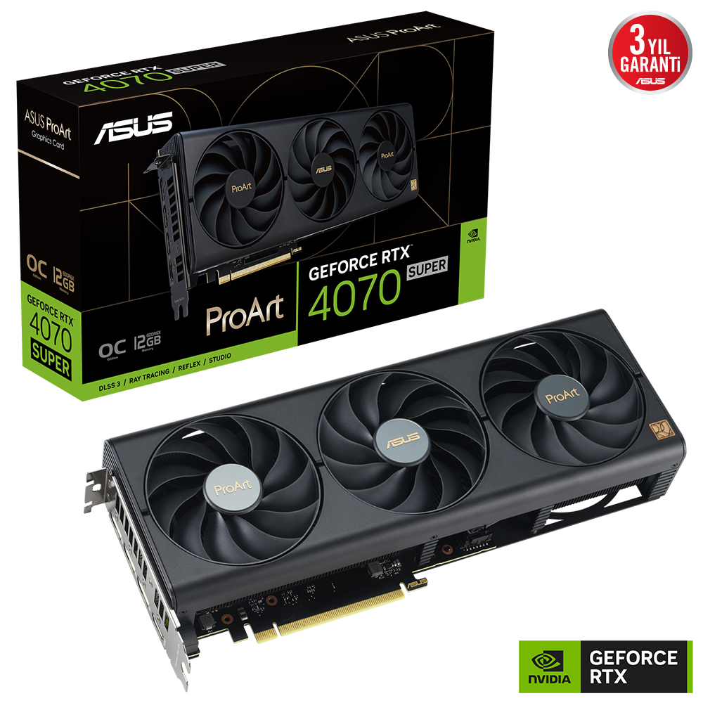 ASUS%20PROART-RTX4070S-O12G%20RTX4070%20SUPER%20OC%2012GB%20GDDR6X-192bit-2565MHz-OC-HDMI-3xDP-DLSS3%20EKRAN%20KARTI