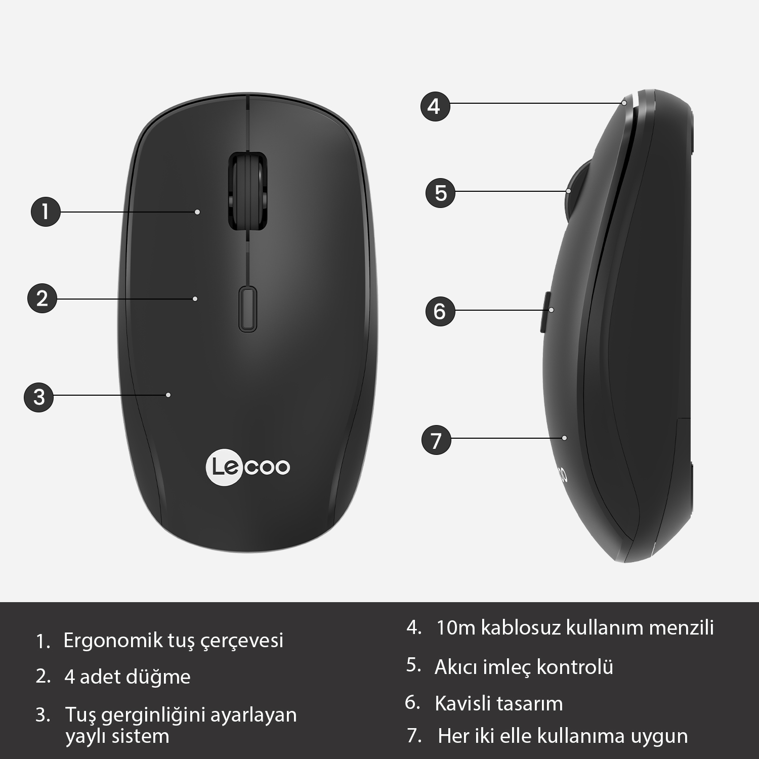 LECOO%20WS203%20KABLOSUZ%202400%20DPI%20SİYAH%20MOUSE