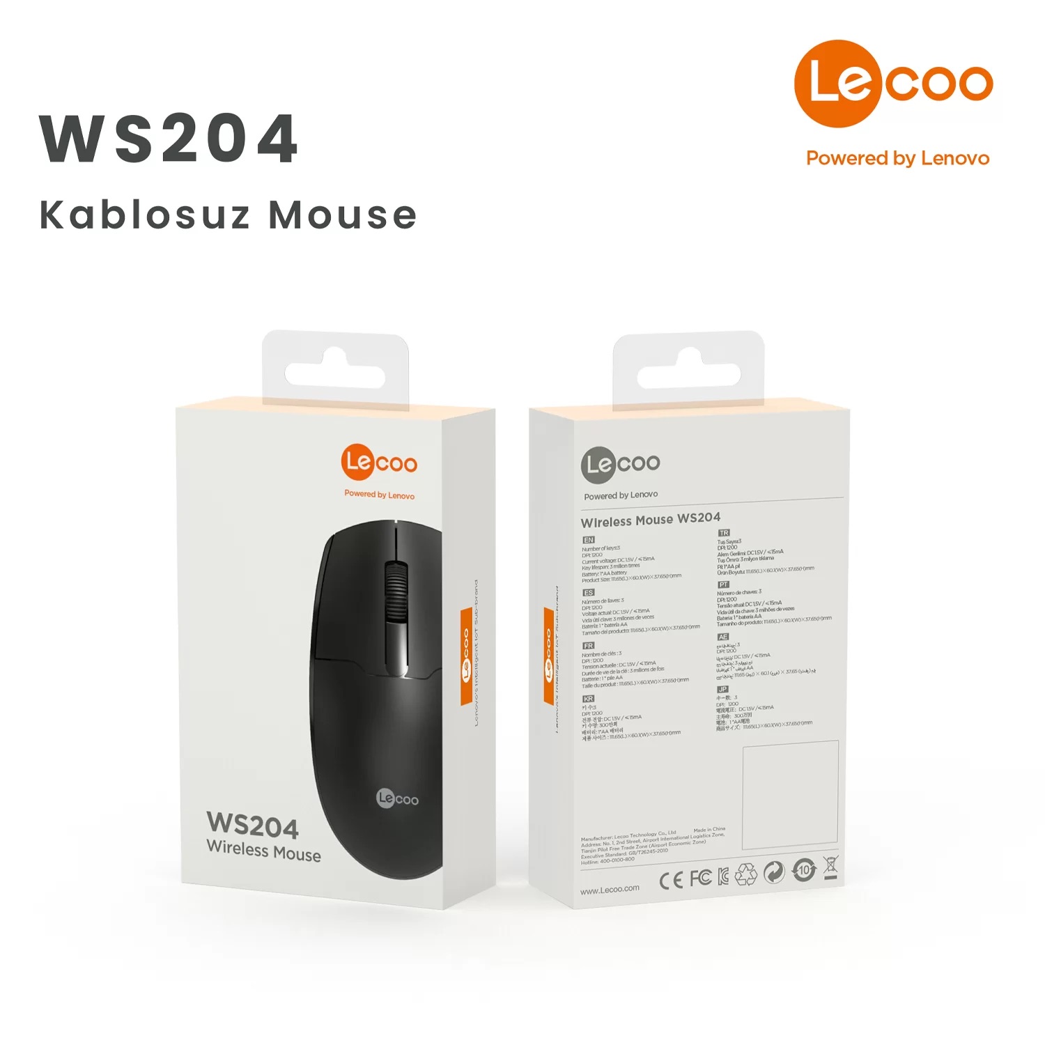 LECOO%20WS204%20KABLOSUZ%201200%20DPI%20SİYAH%20MOUSE