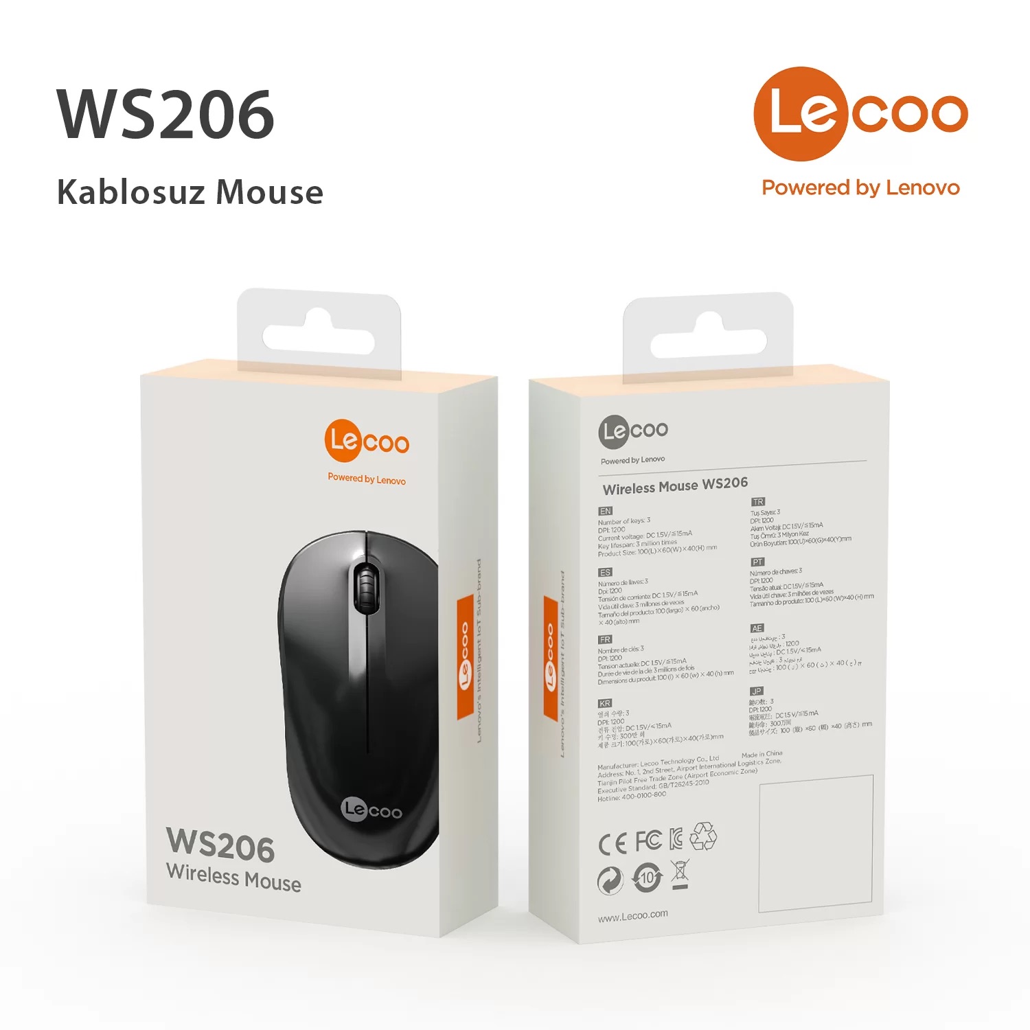 LECOO%20WS206%20KABLOSUZ%201200%20DPI%20SİYAH%20MOUSE