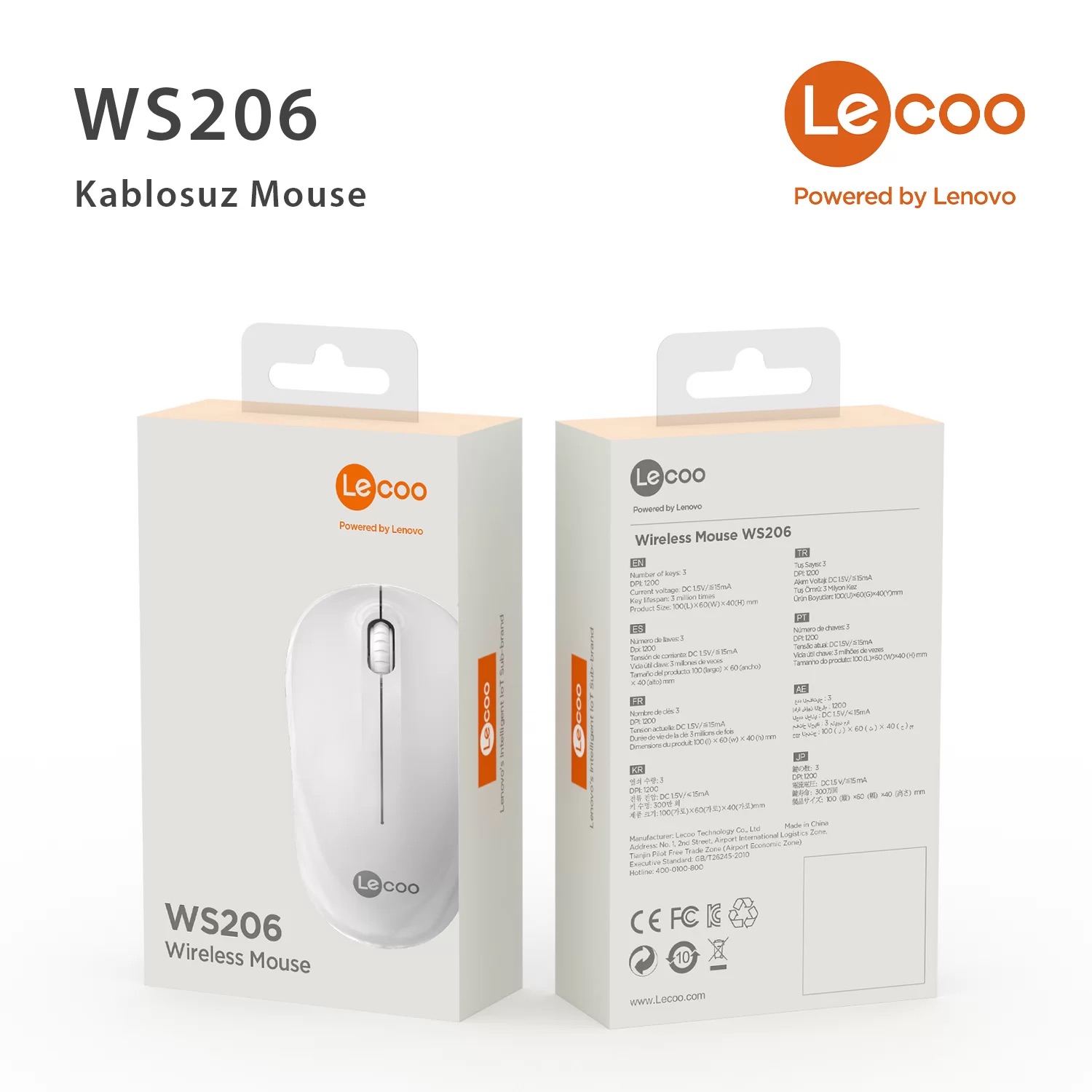 LECOO%20WS206%20KABLOSUZ%201200%20DPI%20BEYAZ%20MOUSE