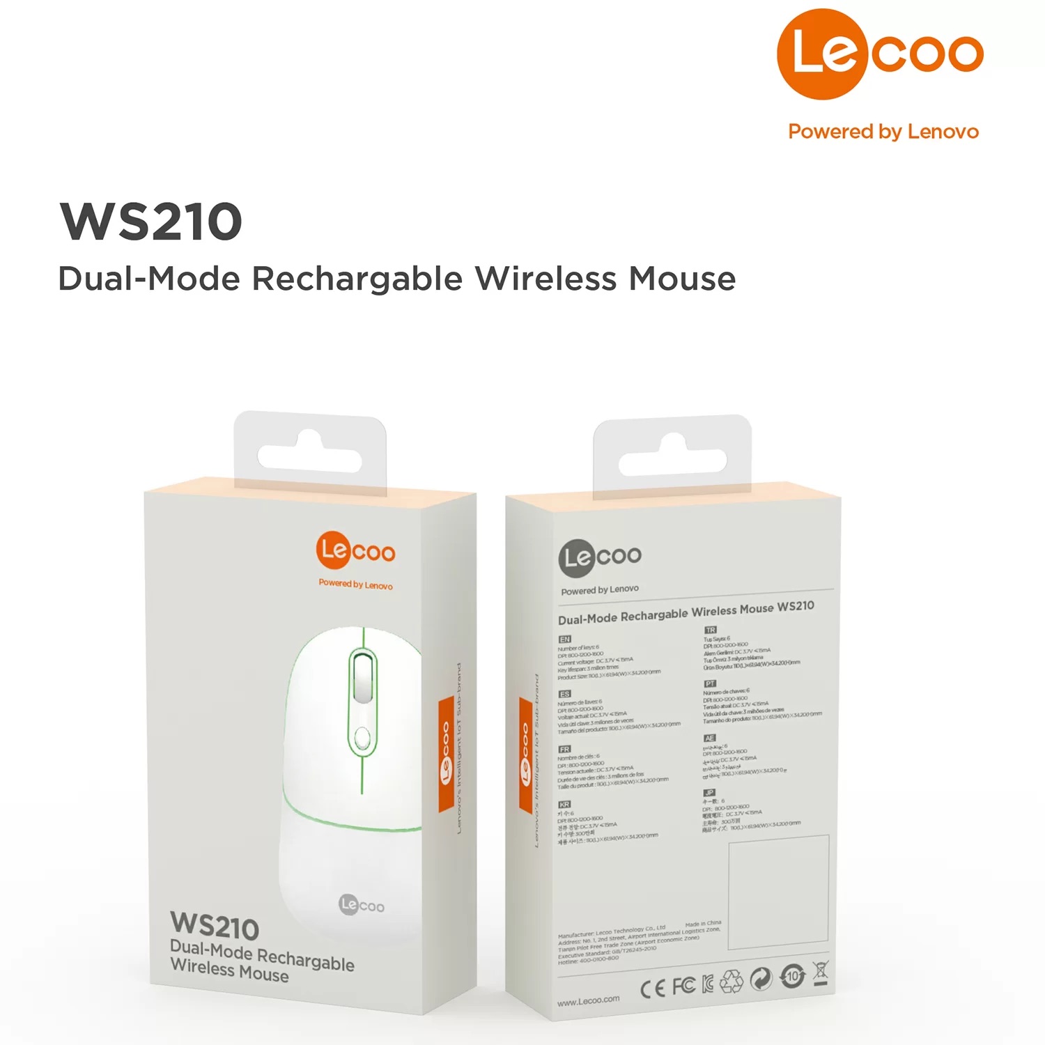 LECOO%20WS210%20BLUETOOTH%20/%20WIRELESS%201600%20DPI%20BEYAZ%20MOUSE%202.4%20GHZ%20/%20ŞARJLI