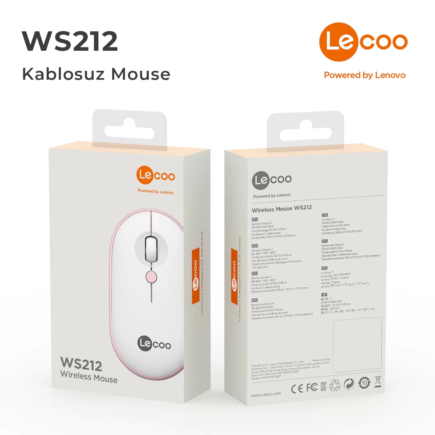 LECOO%20WS212%20KABLOSUZ%201600%20DPI%20BEYAZ/PEMBE%20MOUSE