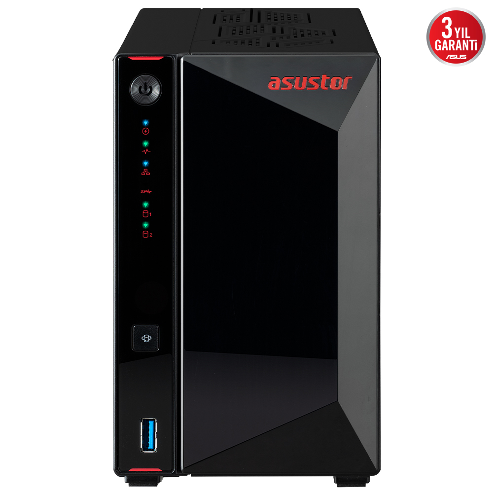 ASUSTOR%20AS5402T%20Intel%20N5105%202%20Yuvalı%20(2X22TB%20Desteği)%204GB%20DDR4%20(8GB%20Ram%20Desteği)%20M.2%20x4,%202.5GbE%20x2,%20USB%203.2%20x2,%20HDMI%202.0b%20x1,%20NAS%20DEPOLAMA%20ÜNİTESİ