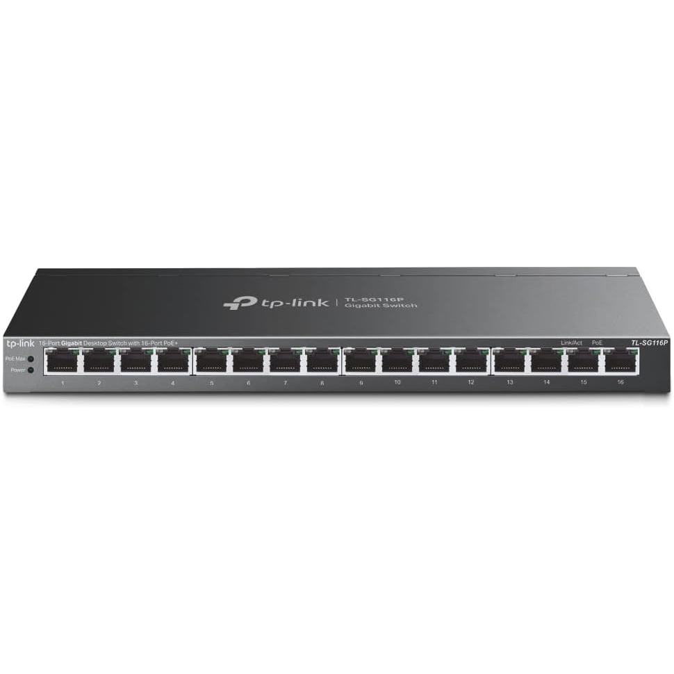 TP-LINK%20TL-SG116P%2016%20PORT%2010/100/1000%2016%20PORT%20POE+%20YONETILEMEZ%20DESKTOP%20SWITCH