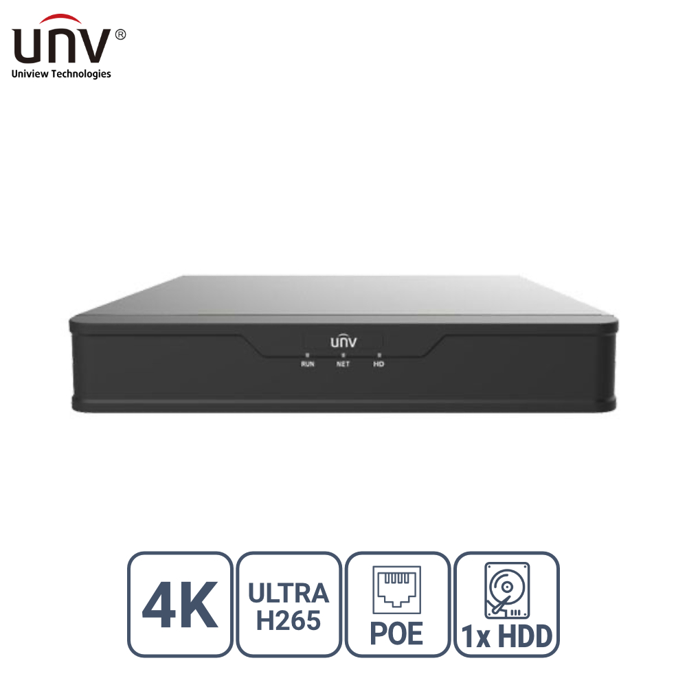 UNIVIEW%20NVR301-04S3-P4%204%20KANAL%20POE%20VGA/HDMI%20H265+%20NVR%20KAYIT%20CİHAZI