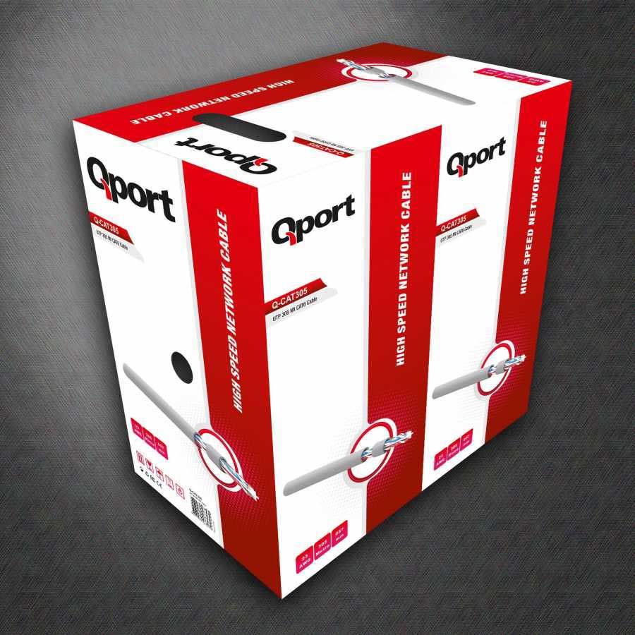 QPORT%20Q-CAT6%20305%20MT%20UTP%20CAT6%20NETWORK%20KABLO%20GRI%2023AWG%200.57MM