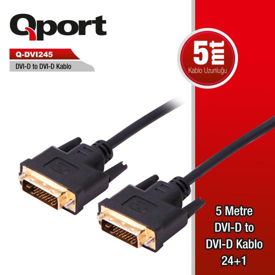 QPORT Q-DVI245 24+1 M/M 5MT DVI KABLO