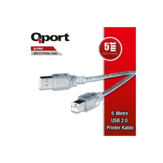 QPORT Q-PR5 USB 2.0 YAZICI KABLOSU 5 MT